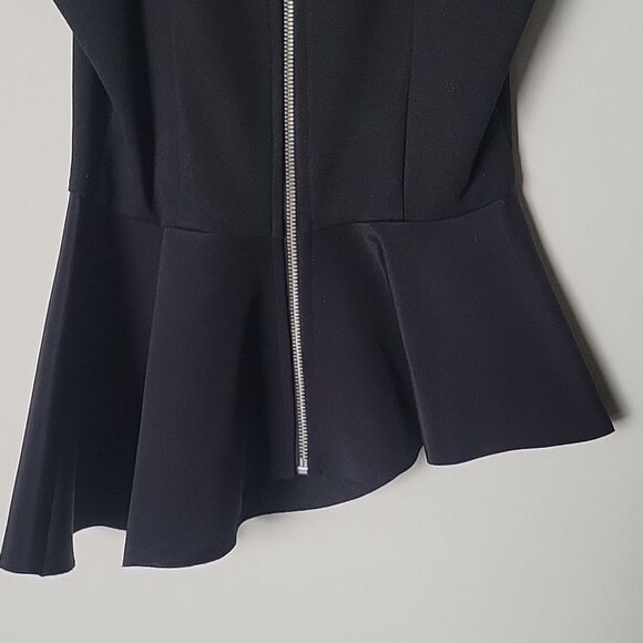 NWT Nicholas Black Peplum Top Sz 4 XS S Ponti Asymmetrical Angled Sexy Feminine - Picture 7 of 14